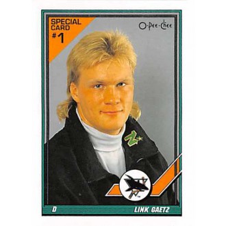 Insertní karty - Gaetz Link - 1991-92 O-Pee-Chee Sharks and Russians Inserts No.1S