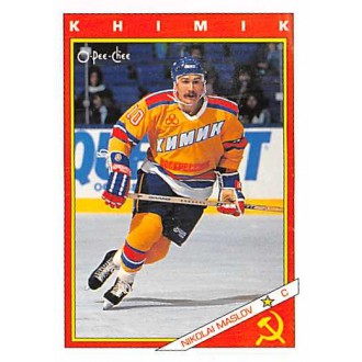 Insertní karty - Maslov Nikolai - 1991-92 O-Pee-Chee Sharks and Russians Inserts No.55R