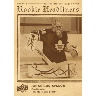 Insertní karty - Gustavsson Jonas - 2009-10 Upper Deck Rookie Headliners No.RH30