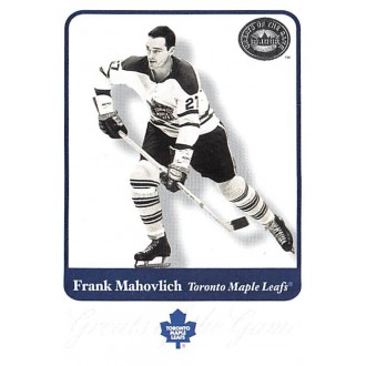 Řadové karty - Mahovlich Frank - 2001-02 Greats of the Game No.55