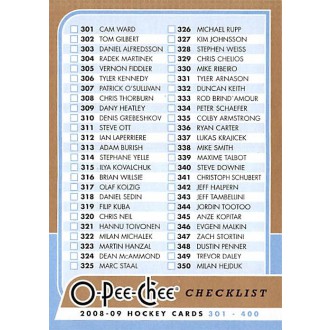 Řadové karty - Checklist 301-400 - 2008-09 O-Pee-Chee No.499