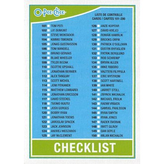 Řadové karty - Checklist 101-200 - 2010-11 O-Pee-Chee No.497