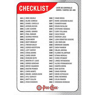 Řadové karty - Checklist 301-400 - 2010-11 O-Pee-Chee No.499