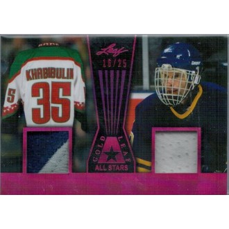 Jersey karty - Hašek Dominik, Khabibulin Nikolai - 2017-18 Leaf Gold All-Star Dual Relics No.GLAS-12