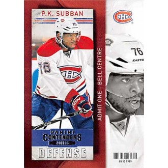 Řadové karty - Subban P.K. - 2013-14 Contenders No.62