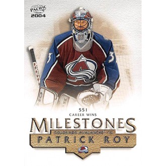 Insertní karty - Roy Patrick - 2003-04 Pacific Milestones No.1