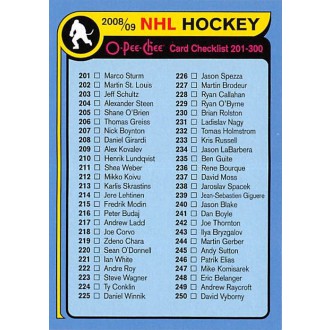 Paralelní karty - Checklist 201-300 - 2008-09 O-Pee-Chee 1979-80 Retro No.489