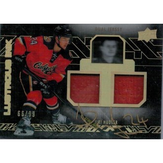 Podepsané karty - Hudler Jiří - 2015-16 UD Black Lustrous Ink Spectrum Jerseys No.LI-JH