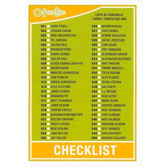 Paralelní karty - Checklist 501-600 - 2010-11 O-Pee-Chee Retro No.600