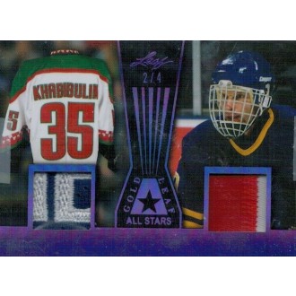 Patch karty - Hašek Dominik, Khabibulin Nikolai - 2017-18 Leaf Gold All Stars Memorabilia Purple No.GLAS-12