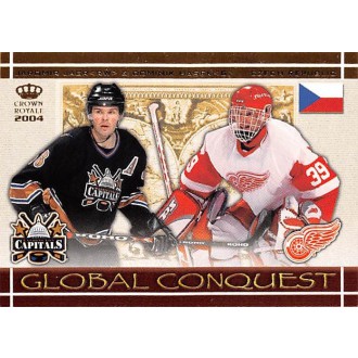 Insertní karty - Jágr Jaromír, Hašek Dominik - 2003-04 Crown Royale Global Conquest No.2