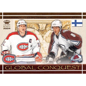 Insertní karty - Koivu Saku, Selanne Teemu - 2003-04 Crown Royale Global Conquest No.3