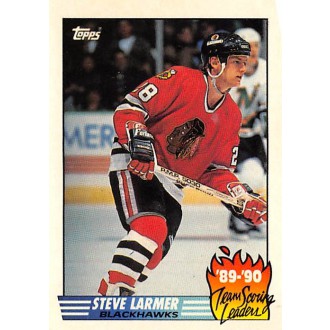 Insertní karty - Larmer Steve - 1990-91 Topps Team Scoring Leaders No.1