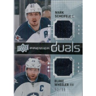 Jersey karty - Scheifele Mark, Wheeler Blake - 2016-17 Premier Premier Duals Jersey No.PD2-SW