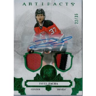 Podepsané karty - Zacha Pavel - 2017-18 Artifacts Autograph Materials Emerald No.36