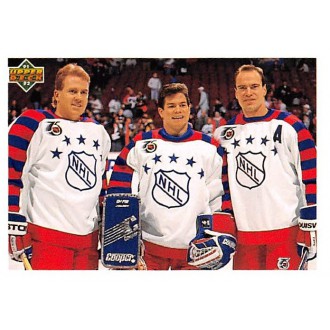Řadové karty - Messier Mark, Richter Mike, Leetch Brian - 1991-92 Upper Deck No.610