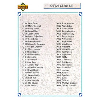 Řadové karty - Checklist 601-700 - 1991-92 Upper Deck No.700
