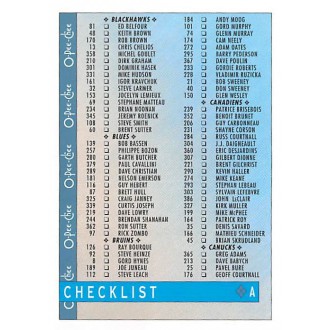 Řadové karty - Checklist A - 1992-93 O-Pee-Chee No.314