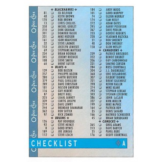 Řadové karty - Checklist A - 1992-93 O-Pee-Chee No.314