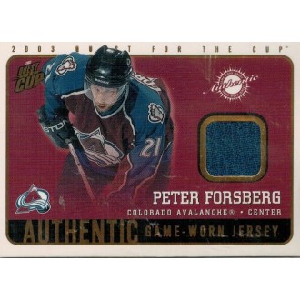 Jersey karty - Forsberg Peter - 2002-03 Quest For the Cup Jerseys  No.5