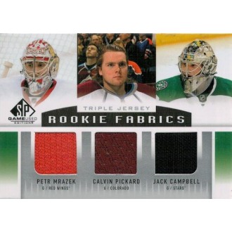 Jersey karty - Mrázek Petr, Pickard Calvin, Campbell Jack - 2013-14 SP Game Used Rookie Fabrics Triples No.RF3-G
