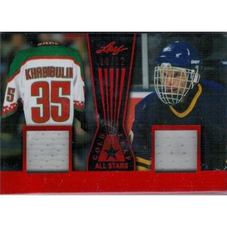 Jersey karty - Hašek Dominik, Khabibulin Nikolai - 2017-18 Leaf Gold All Stars Memorabilia Red No.GLAS-12