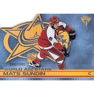 Insertní karty - Sundin Mats - 2000-01 Titanium World All-Stars No.9