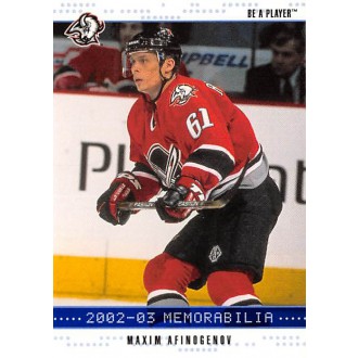 Paralelní karty - Afinogenov Maxim - 2002-03 BAP Memorabilia Sapphire No.55