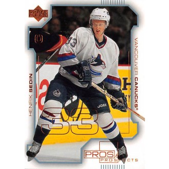Řadové karty - Sedin Henrik - 2000-01 Pros and Prospects No.85