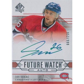 Podepsané karty - Sekáč Jiří - 2014-15 SP Authentic No.295