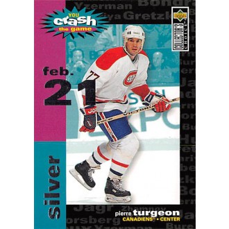 Insertní karty - Turgeon Pierre - 1995-96 Collectors Choice Crash the Game Silver (Feb.21) No.C15.3