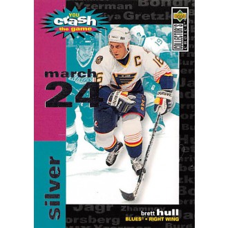 Insertní karty - Hull Brett - 1995-96 Collectors Choice Crash the Game Silver (March.24) No.C5.3