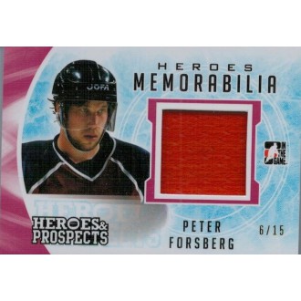 Jersey karty - Forsberg Peter - 2016-17 ITG Heroes and Prospects Heroes Memorabilia Red No.HM-37
