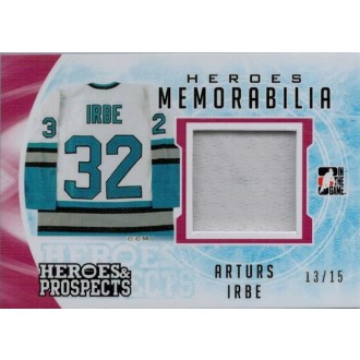 Jersey karty - Irbe Arturs - 2016-17 ITG Heroes and Prospects Heroes Memorabilia Red No.HM-04
