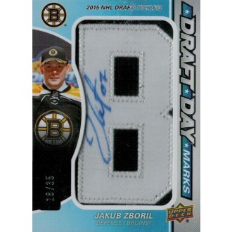 Patch karty - Zbořil Jakub - 2018-19 SP Game Used Draft Day Marks Rookies No.DDM-JZ
