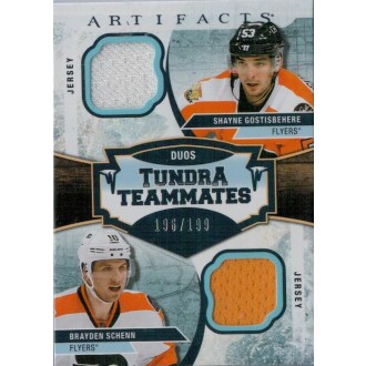 Jersey karty - Gostisbehere Shayne, Schenn Brayden - 2017-18 Artifacts Tundra Teammates Duo Materials No.T2-PHI