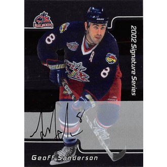 Podepsané karty - Sanderson Geoff - 2001-02 BAP Signature Series Autographs No.154