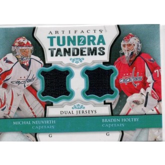 Jersey karty - Neuvirth Michal, Holtby Braden - 2013-14 Artifacts Tundra Tandems Jerseys Blue No.TT-NH