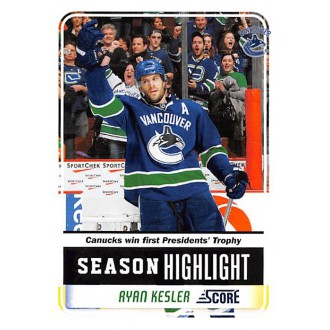 Řadové karty - Kesler Ryan - 2011-12 Score No.29