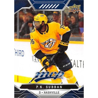 Paralelní karty - Subban P.K. - 2019-20 MVP Blue No.165