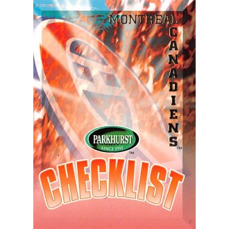 Řadové karty - Montreal Canadiens Checklist - 1995-96 Parkhurst International No.387