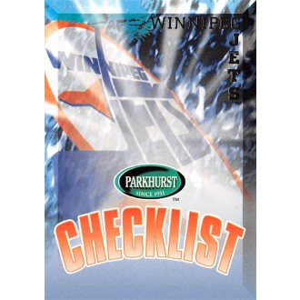 Řadové karty - Winnipeg Jets Checklist - 1995-96 Parkhurst International No.504