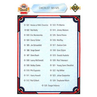 Řadové karty - Checklist 501-550 - 1990-91 Upper Deck No.550