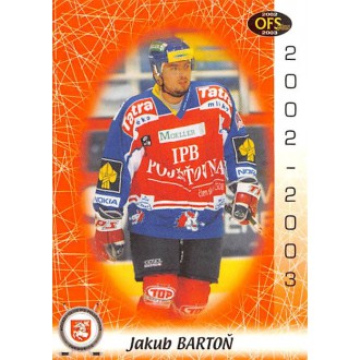 Extraliga OFS - Bartoň Jakub - 2002-03 OFS No.212