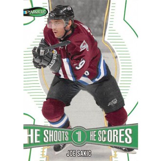 Insertní karty - Sakic Joe - 2002-03 Parkhurst He Shoots He Scores Points No.7