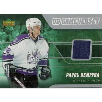 Jersey karty - Demitra Pavol - 2006-07 Upper Deck Game Jerseys - blue No.J-DE