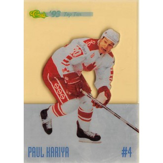 Insertní karty - Kariya Paul - 1993-94 Classic Top Ten No.DP4