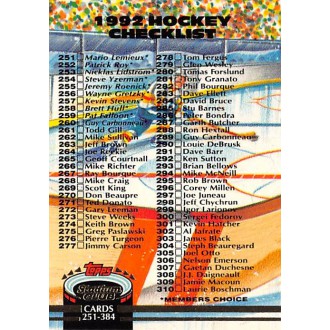 Řadové karty - Checklist 251-384 - 1992-93 Stadium Club No.499