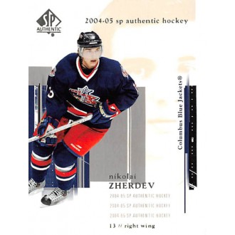 Řadové karty - Zherdev Nikolai - 2004-05 SP Authentic No.27