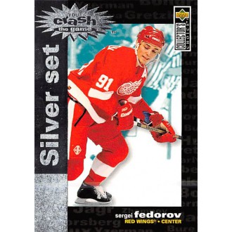 Insertní karty - Fedorov Sergei - 1995-96 Collectors Choice Crash the Game Silver Prize No.C2